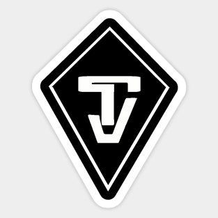 "TJ" Tyler Jones Black and White Logo Sticker